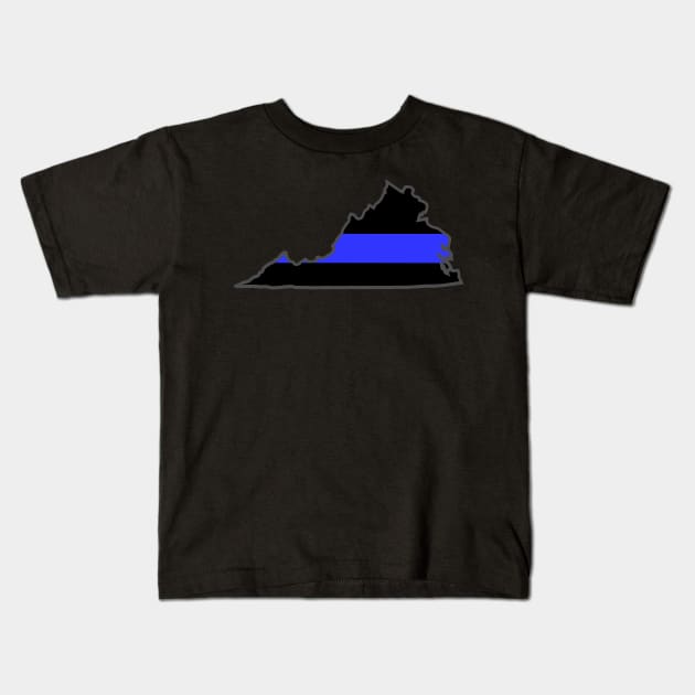 VA blue line Kids T-Shirt by 752 Designs